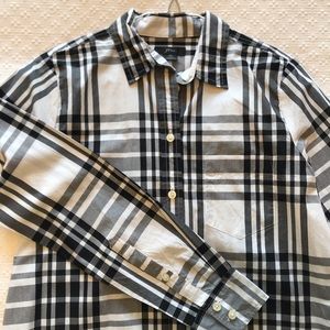 J. Crew Black & White Plaid Button Down